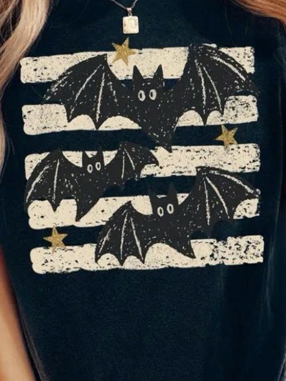 Black Halloween Bat Graphic Tee - Picture 2 of 2